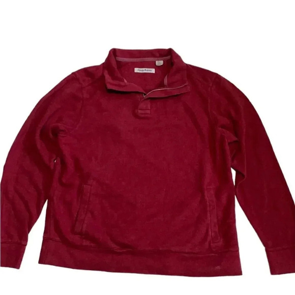 Tommy Bahama quarter zip ribbed sweatshirt Brick red Men’s size small Casual - Picture 12 of 12